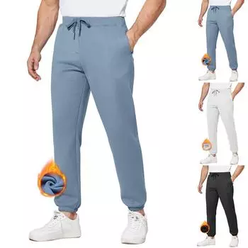 Мужские эластичные брюки с высокой талией, повседневные, для активного отдыха, широкие длинные брюки с карманами M белый