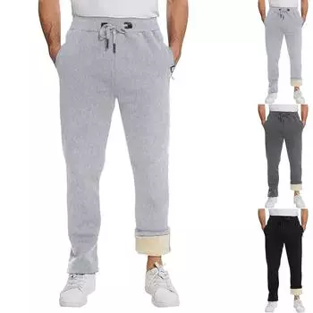 Мужские эластичные брюки с высокой талией, повседневные, для активного отдыха, широкие длинные брюки с карманами S