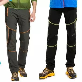 Мужские эластичные быстросохнущие брюки мужские износостойкие водонепроницаемые дышащие брюки для скалолазания уличные походные брюки для бега и кемпинга S серый/чёрный