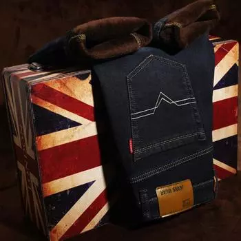 Мужские эластичные джинсы больших размеров, модные зимние бархатные длинные брюки, толстые теплые плюшевые брюки со средней талией 40 матовый черный