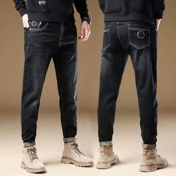 Мужские эластичные джинсы, мужские повседневные облегающие леггинсы Four Seasons, повседневные мужские брюки 28