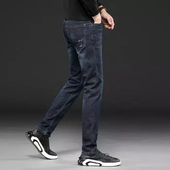 Мужские эластичные облегающие джинсы Chaopai, маленькие прямые джинсы-трубы, мужские удобные джинсы, универсальные всесезонные брюки 28