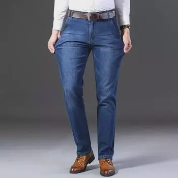 Мужские эластичные прямые повседневные джинсы 35 (Waist 28, 170 lbs)