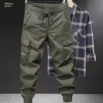 Мужские эластичные рабочие брюки больших размеров - износостойкие и грязестойкие, строительные комбинезоны с манжетами M (80-100 lbs)