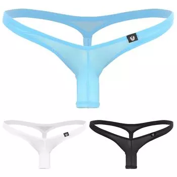 Мужские эластичные стринги с двойными бретелями сзади, мягкие, подходят для активного образа жизни M