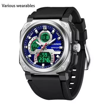 Мужские электронные кварцевые часы многофункциональные часы с будильником и напоминанием студенческие часы Fashion Square спортивные часы