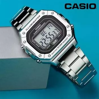 Мужские электронные наручные часы Casio Vintage Square Metal, 7 лет с батарейкой