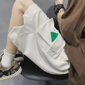 Мужские американские модные свободные летние вафельные баскетбольные шорты L зелёный