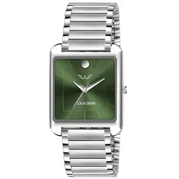 Мужские аналоговые наручные часы с цепочкой из нержавеющей стали (Коричневый/Серебряный циферблат) | LD-G057