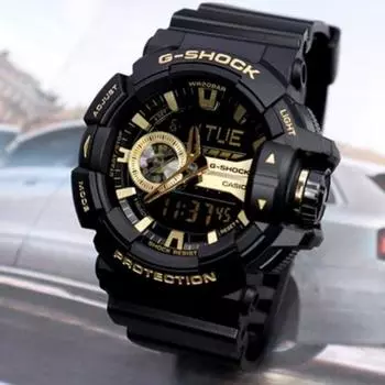 Мужские аналоговые уретановые часы G-Shock Big Face с цифровым стандартом GA-400GB