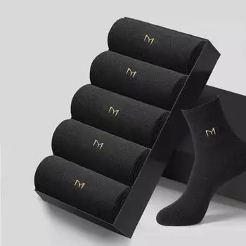 Мужские антибактериальные хлопковые носки средней длины — дышащие, дезодорирующие, антипотные, деловые, повседневные, на все времена года 1*pair темно-серого