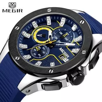 Мужские армейские военные часы, роскошные мужские часы с хронографом, силиконовый ремешок, кварцевые часы с силиконовым ремешком Relogio Masculino чёрный