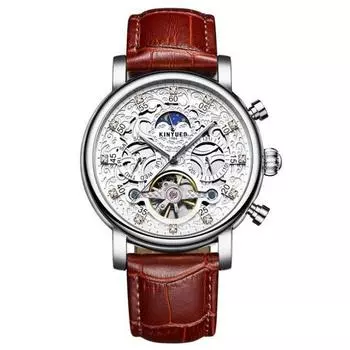 Мужские автоматические часы Boise Skeleton Leather, мужские роскошные модные часы 06, популярные корейские часы