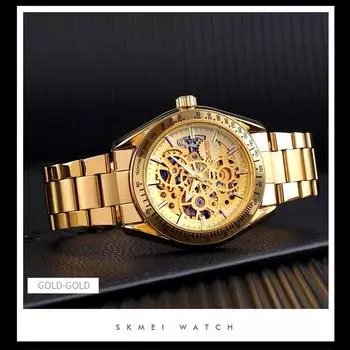 Мужские автоматические механические часы класса люкс водонепроницаемые скелетонированные деловые подарочные часы из нержавеющей стали серебряный