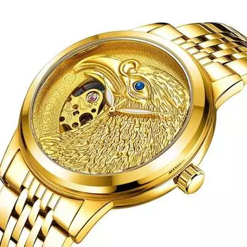 Мужские автоматические механические часы LAOGESHI, лучший бренд Masculino, мужские часы с золотым стальным ремнем, водонепроницаемые часы, светящиеся часы meski золотой/синий