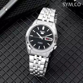 Мужские автоматические металлические часы Seiko 5 с эмблемой циферблата SNK361K1