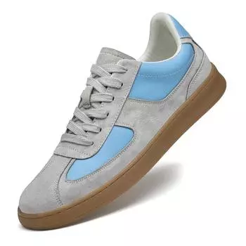 Мужские балетки из натуральной кожи, уличная повседневная вулканизированная обувь, модные повседневные кроссовки, удобные спортивные балетки, мужская обувь для ходьбы 38 серый