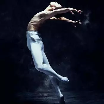 Мужские балетные колготки-купальник на бретелях - Высокоэластичный комбинезон со стопами XL