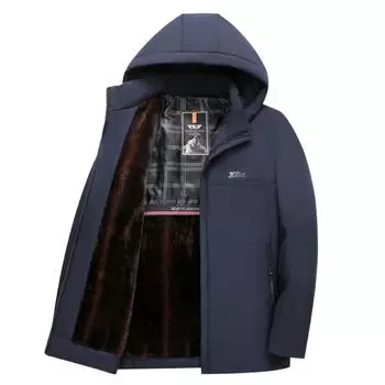 Мужские бархатные и утолщенные хлопковые пальто для людей среднего и пожилого возраста. Новые зимние пальто для пап, хлопковые пальто, теплые хлопковые куртки. L