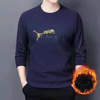 Мужские бархатные утолщенные рубашки для молодежи и людей среднего возраста, теплые топы, толстовки с длинными рукавами, мужские бархатные футболки, нижние рубашки M