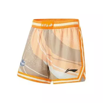 Мужские баскетбольные брюки Li-Ning CBA Series с полным принтом и узором из легких кругов, прямые, с эластичной талией, рок-бело-серые, AAPU197-3 3XL