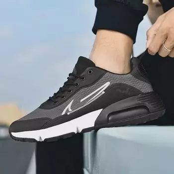 Мужские баскетбольные кроссовки Air Cushion для спорта на открытом воздухе, размер 46, повседневные - летний модный тренд 46 оранжевый/чёрный