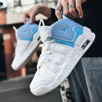 Мужские баскетбольные кроссовки Cross-Border с высоким берцем для молодежи — размеры 45–47, воздушная подушка, модные, толстая подошва. 46