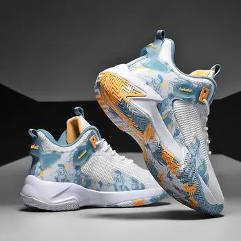 Мужские баскетбольные кроссовки для ходьбы и бега, дышащие и удобные мужские спортивные кроссовки, модные и стильные баскетбольные кроссовки 39