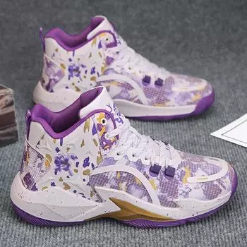 Мужские баскетбольные кроссовки High Top 2025 для тренировок в помещении, дышащие, износостойкие, удобные баскетбольные ботинки для подростков 36