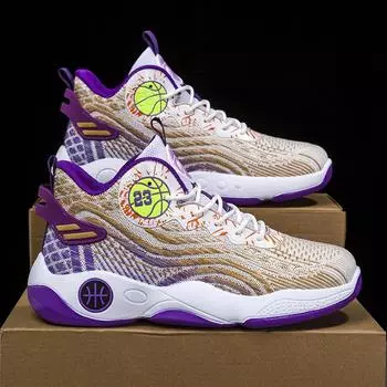 Мужские баскетбольные кроссовки, новые весенние кроссовки из тканой сетки, молодежные спортивные тренировочные дышащие спортивные кроссовки 39