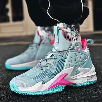 Мужские баскетбольные кроссовки с амортизацией, дышащие, кроссовки для тренировок, легкие спортивные кроссовки с индивидуальным дизайном, повседневные кроссовки 35 синий