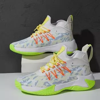 Мужские баскетбольные кроссовки с высоким верхом из сетчатой ткани, дышащие, для спорта на открытом воздухе, удобные, для тренировок, для подростков, для школы, для баскетбола, для мужчин 39 чёрный