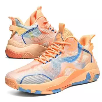 Мужские баскетбольные кроссовки средней высоты с нескользящей амортизацией для тренировок на открытом воздухе 39 жёлтый