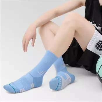 Мужские баскетбольные носки с дышащей полотенцей, размеры 39–44, спортивные носки One-size белый