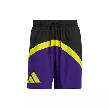 Мужские баскетбольные шорты с логотипом Adidas Colorblock, темно-фиолетовые HK9465 S