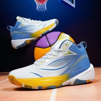 Мужские баскетбольные тренировочные кроссовки больших размеров 39-48, нескользящие, для занятий в спортзале, для молодежи, баскетбольные тренировочные кроссовки, популярная обувь для фитнеса 39 синий