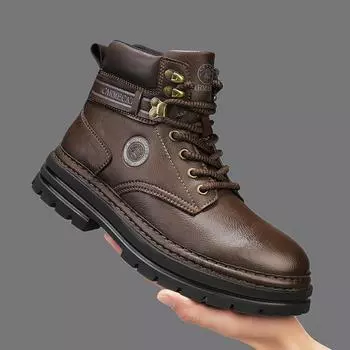 Мужские базовые ботинки из натуральной кожи, новые дизайнерские мужские рабочие ботинки, красивые мотоциклетные ботинки, альпинистские ботинки на толстой подошве 38