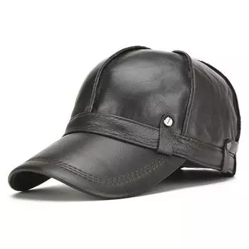 Мужские бейсболки из натуральной кожи, кепки Snapback из коровьей кожи, сохраняющие тепло, регулируемый размер