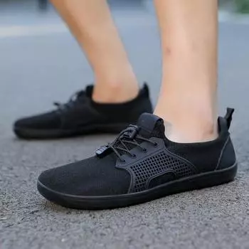 Мужские белые босоножки повседневные туфли на плоской подошве с широкой ладонью женские розовые туфли для вождения с широким носком хаки прогулочные туфли для йоги и фитнеса большие размеры EU: 39 чёрный