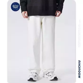 Мужские белые джинсы Cityboy, мужские весенне-осенние свободные повседневные широкие брюки New American Street Street XXXL