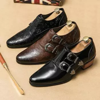 Мужские белые кожаные туфли-дерби на высоком каблуке, свадебное платье, танцевальные деловые формальные туфли-лифты, увеличивающие рост, смокинг, блейзеры для выпускного вечера, мужская обувь EU:38 чёрный