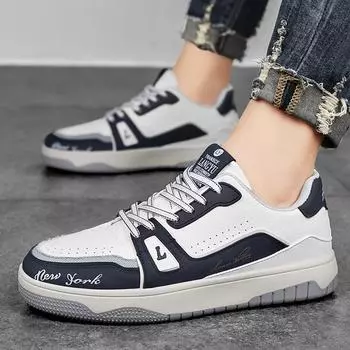 Мужские белые кожаные туфли на плоской подошве, классические повседневные спортивные туфли, обувь для скейтбординга на шнуровке, белые кроссовки на платформе для активного отдыха 39