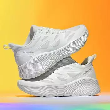 Мужские белые кроссовки для бега по шоссе с толстой подошвой, амортизирующая повседневная обувь для спорта на открытом воздухе, летние кроссовки для женщин, Tenis Masculino 36
