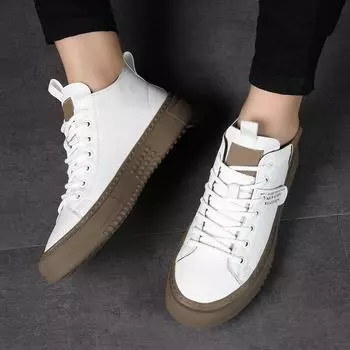 Мужские белые туфли Высокие мужские кроссовки Скейт-обувь Мужская обувь для хип-хопа Мужская повседневная высококачественная теннисная обувь Masculino Модная уличная одежда 38