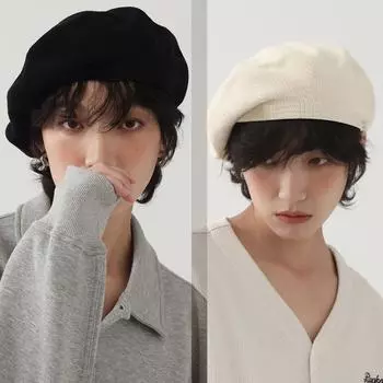 Мужские береты из чистого хлопка и кепи кремово-белого цвета, большая окружность головы, тонкие женские шляпы для художников, черные мужские шляпы-тыквы на все времена, вязаная шапка M (53-57cm)