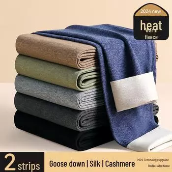 Мужские бесшовные термоштаны - осенне-зимние утепленные леггинсы с отделкой из кашемира, шелка и бархата S света кофе