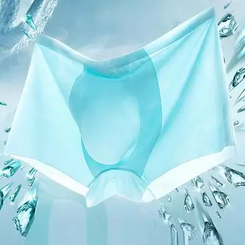 Мужские бесшовные трусы Ice Silk, летние трусы, нижнее белье, сексуальное женское белье, шорты, ультратонкие дышащие боксеры L