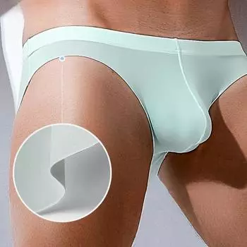 Мужские бесшовные трусы из ледяного шелка Maoren: Однотонное, Сексуальное, Легкое летнее нижнее белье