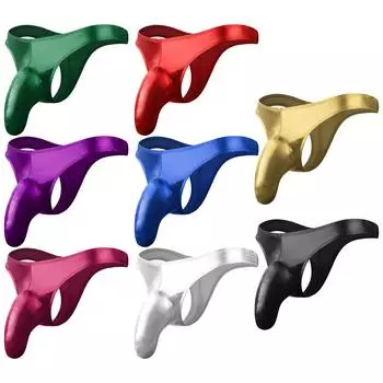 Мужские блестящие металлические стринги с низкой посадкой, увеличивающие выпуклость, дышащее эластичное нижнее белье, одежда для вечеринок One Size