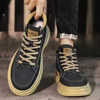 Мужские большие черные легкие высокие ботинки Martin для осени/зимы, с увеличением высоты, размеры 45-46 41